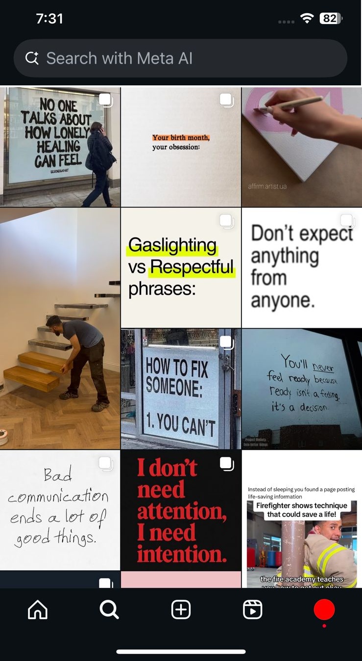 Instagram Explore Page Example